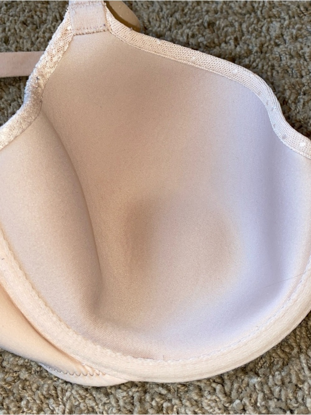 Wacoal Back Appeal T-Shirt Bra Size 36C  Beige Satin Print 853303 - Picture 7 of 7